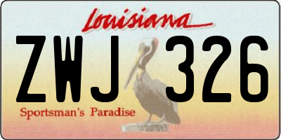LA license plate ZWJ326
