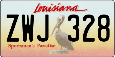 LA license plate ZWJ328