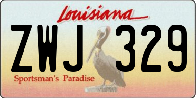 LA license plate ZWJ329