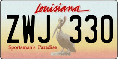 LA license plate ZWJ330
