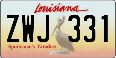 LA license plate ZWJ331