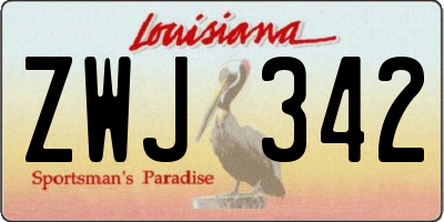 LA license plate ZWJ342