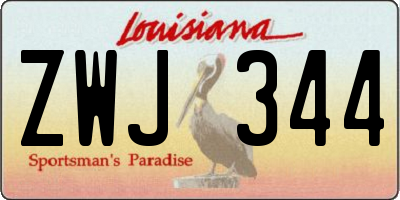 LA license plate ZWJ344