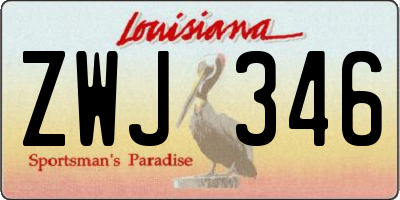 LA license plate ZWJ346