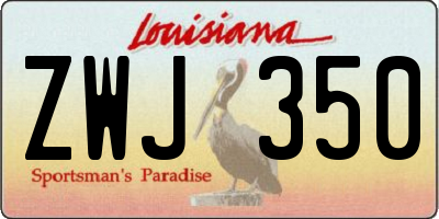 LA license plate ZWJ350