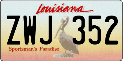 LA license plate ZWJ352