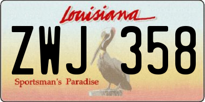 LA license plate ZWJ358