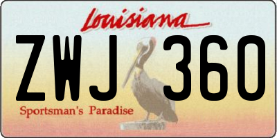 LA license plate ZWJ360