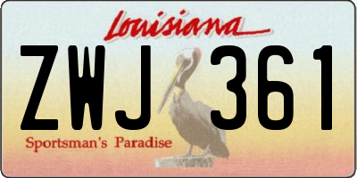 LA license plate ZWJ361