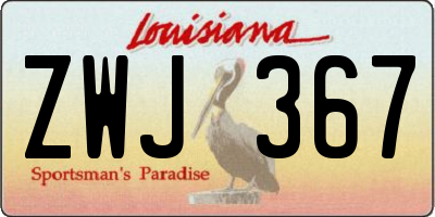 LA license plate ZWJ367