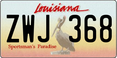 LA license plate ZWJ368