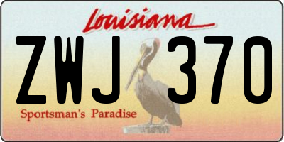LA license plate ZWJ370