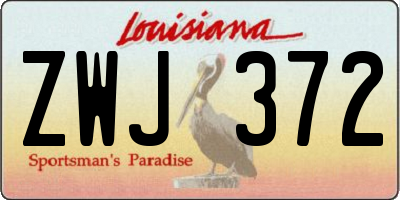 LA license plate ZWJ372