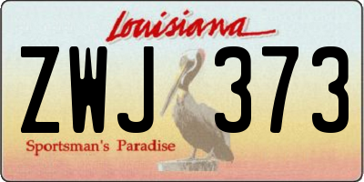 LA license plate ZWJ373