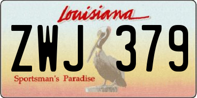 LA license plate ZWJ379