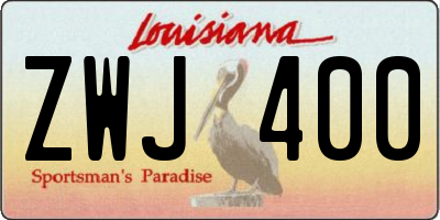 LA license plate ZWJ400