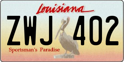 LA license plate ZWJ402