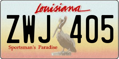 LA license plate ZWJ405