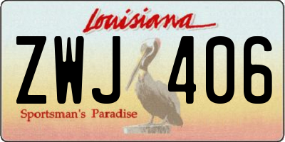 LA license plate ZWJ406