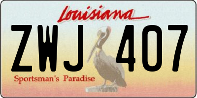 LA license plate ZWJ407
