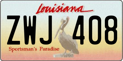 LA license plate ZWJ408