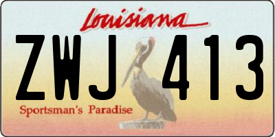 LA license plate ZWJ413