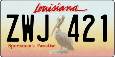 LA license plate ZWJ421