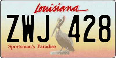 LA license plate ZWJ428