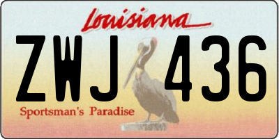 LA license plate ZWJ436