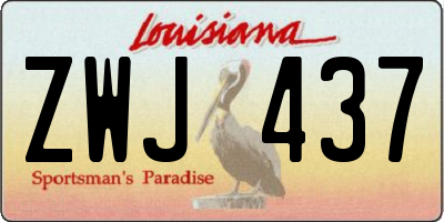 LA license plate ZWJ437