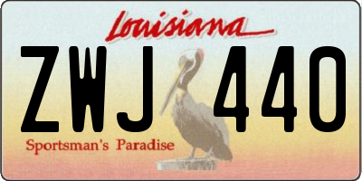 LA license plate ZWJ440