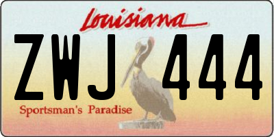 LA license plate ZWJ444