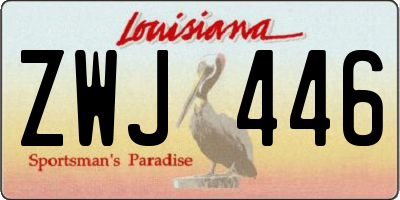 LA license plate ZWJ446