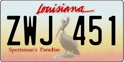 LA license plate ZWJ451
