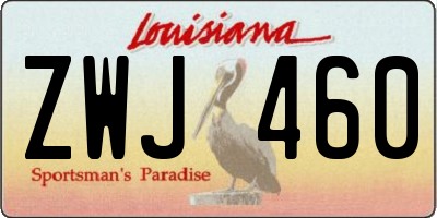 LA license plate ZWJ460