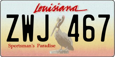 LA license plate ZWJ467