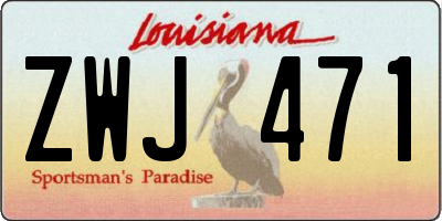 LA license plate ZWJ471