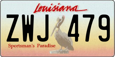 LA license plate ZWJ479