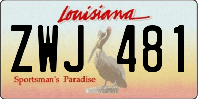 LA license plate ZWJ481