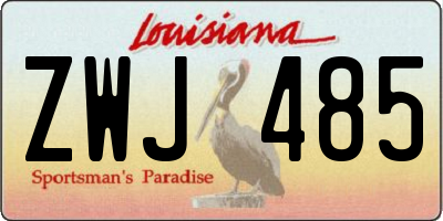 LA license plate ZWJ485