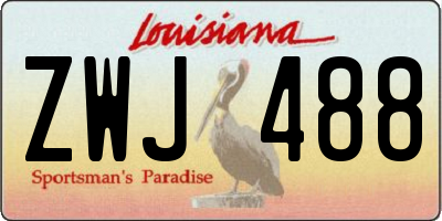 LA license plate ZWJ488