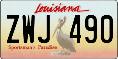 LA license plate ZWJ490