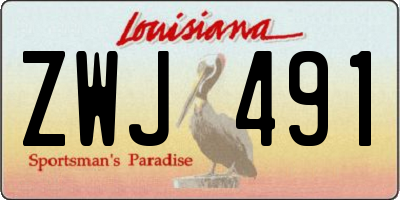 LA license plate ZWJ491