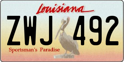 LA license plate ZWJ492