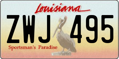 LA license plate ZWJ495