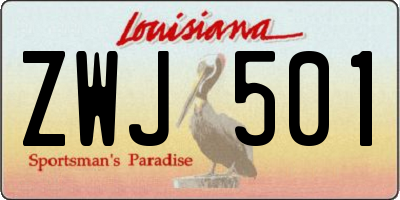 LA license plate ZWJ501