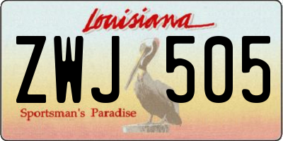 LA license plate ZWJ505