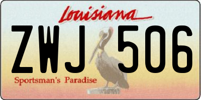 LA license plate ZWJ506