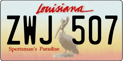 LA license plate ZWJ507