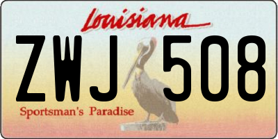 LA license plate ZWJ508